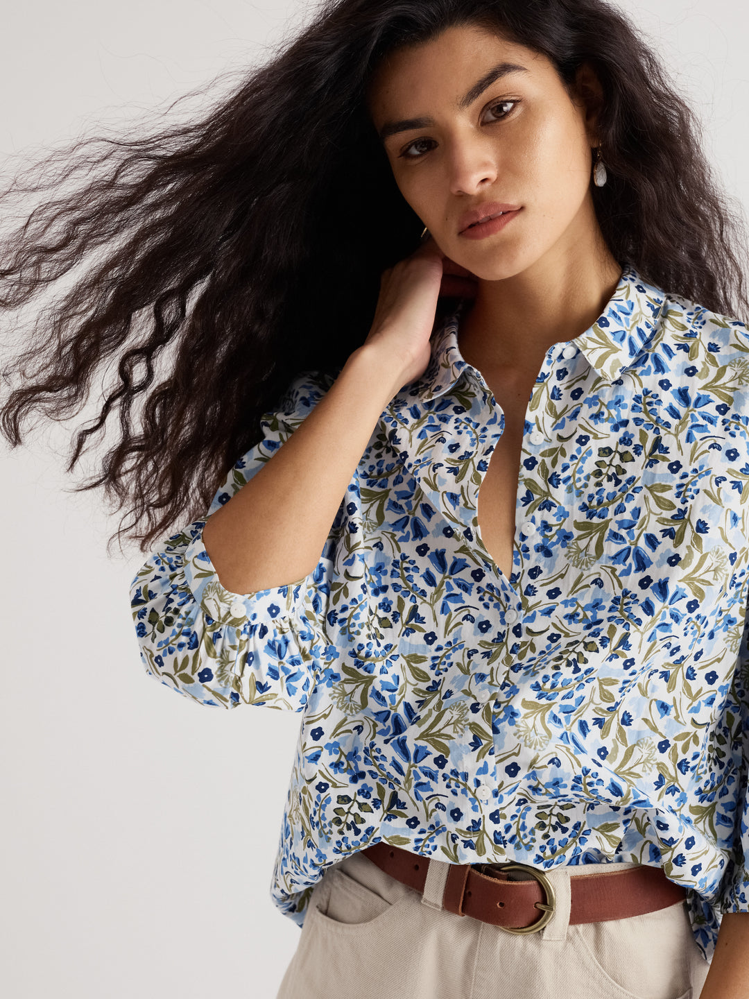 Seasalt Hope Cottage Blouse  -  Woodland Floral Chalk