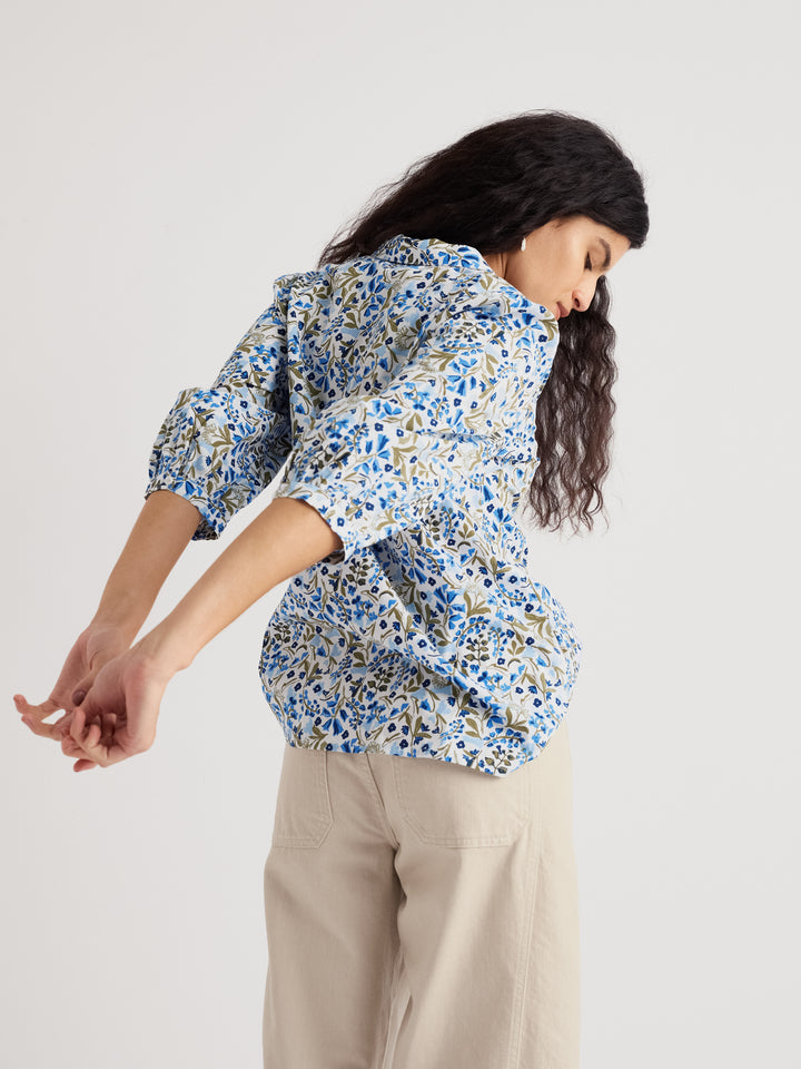 Seasalt Hope Cottage Blouse  -  Woodland Floral Chalk