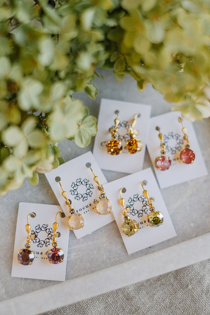 La Vie Parisienne Square Crystal Earrings 6550G*