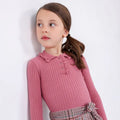 Mayoral Girls Ribbed Knit Polo  4194-20 Orquidea