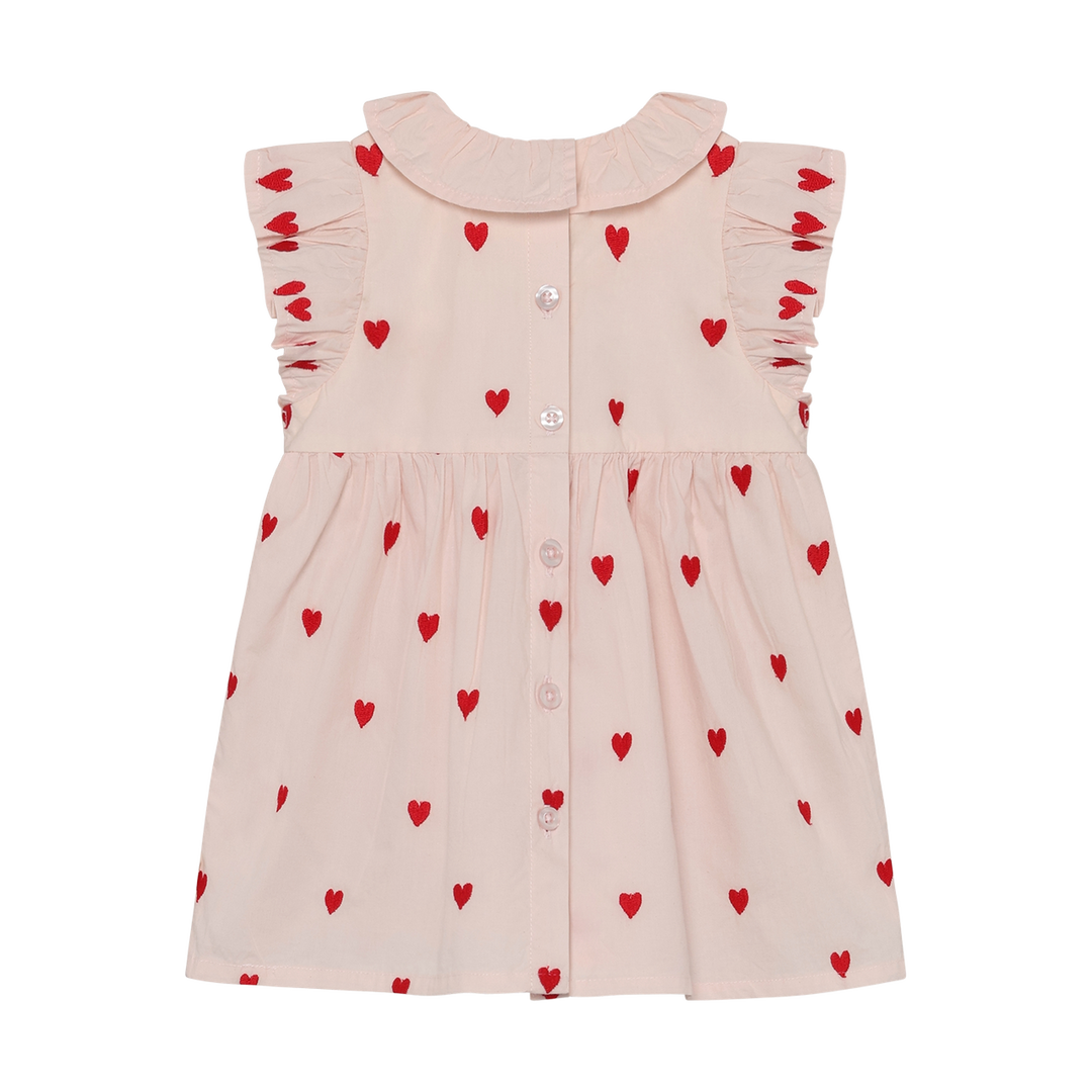 Minymo Baby Girl Dress With Embroidered Hearts   114384-5003
