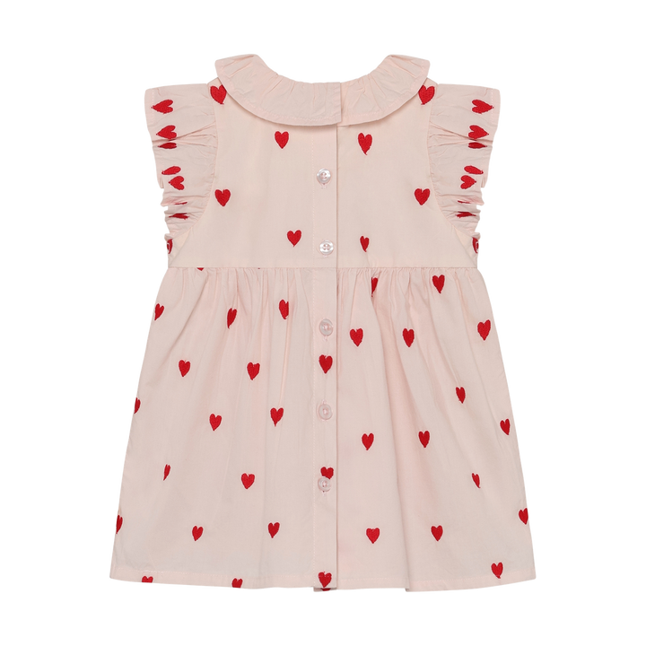 Minymo Baby Girl Dress With Embroidered Hearts   114384-5003