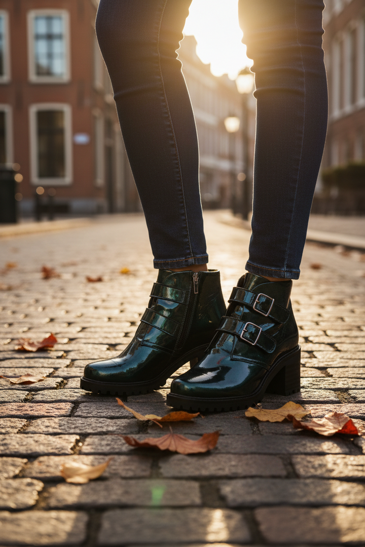 Bos & Co Short Boot  -  Issey Dark Green