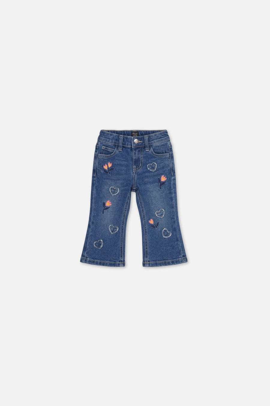 Deux Par Deux Baby Girl Jeans With Embroidery   J20F20B   Navy Denim