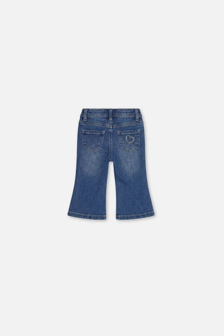 Deux Par Deux Baby Girl Jeans With Embroidery   J20F20B   Navy Denim