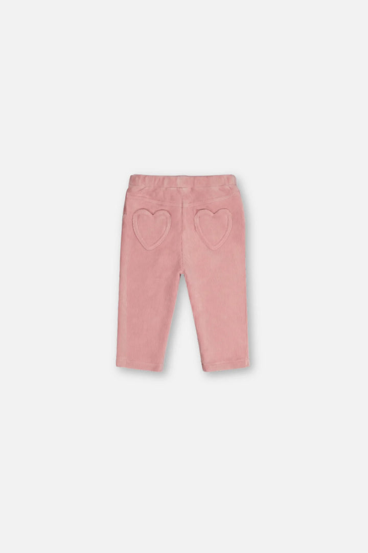 Deux Par Deux Baby Girl Stretch Velour Tregging   J20F21B   Silver Pink