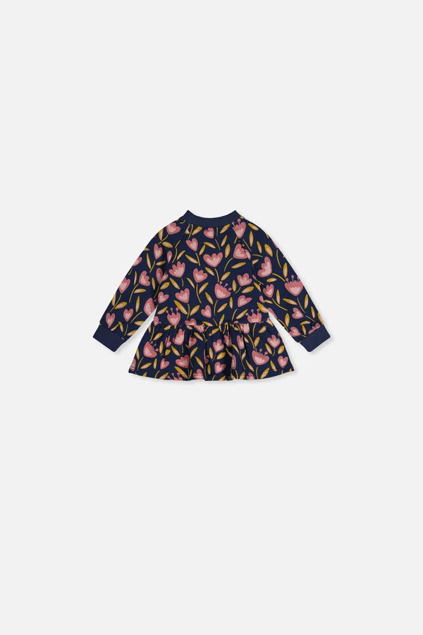 Deux Par Deux Baby Girl French Terry Top   J20F31B   Printed Tulips