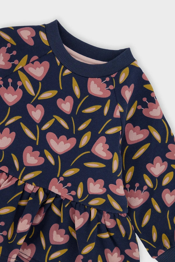 Deux Par Deux Baby Girl French Terry Top   J20F31B   Printed Tulips