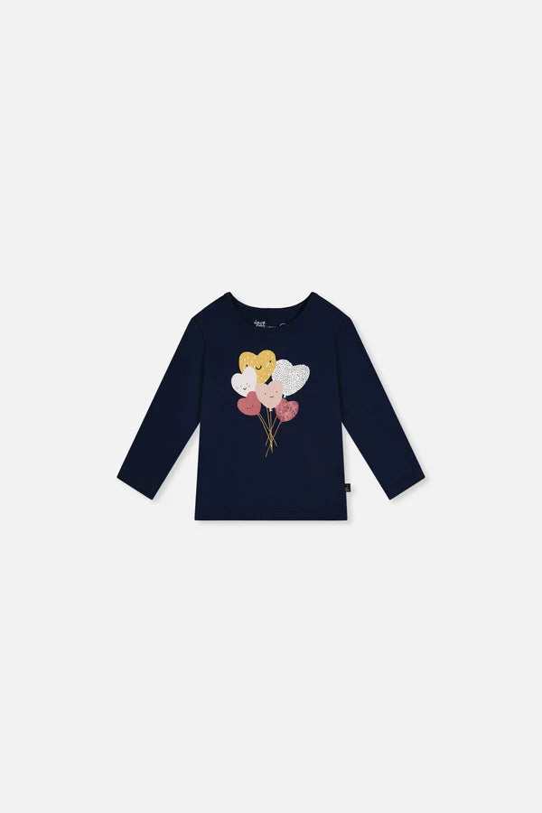 Deux Par Deux Baby Girl Long Sleeve Tee   J20F70B   Black Iris
