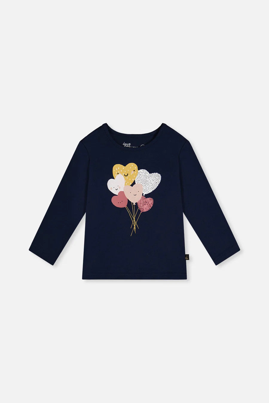 Deux Par Deux Girls Long Sleeve Tee   J20F70   Black Iris