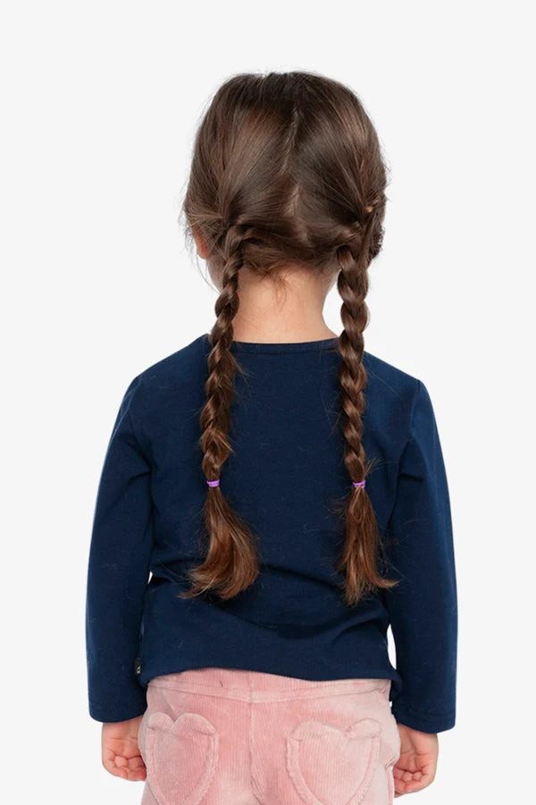 Deux Par Deux Girls Long Sleeve Tee   J20F70   Black Iris
