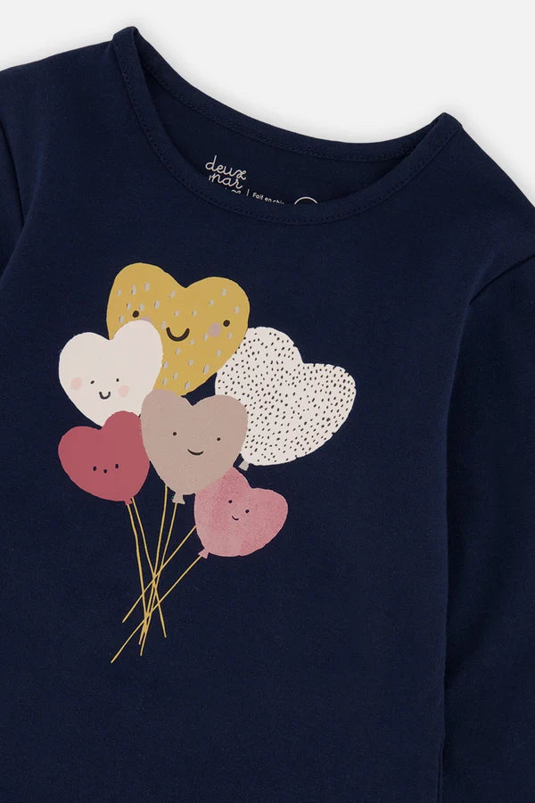Deux Par Deux Girls Long Sleeve Tee   J20F70   Black Iris