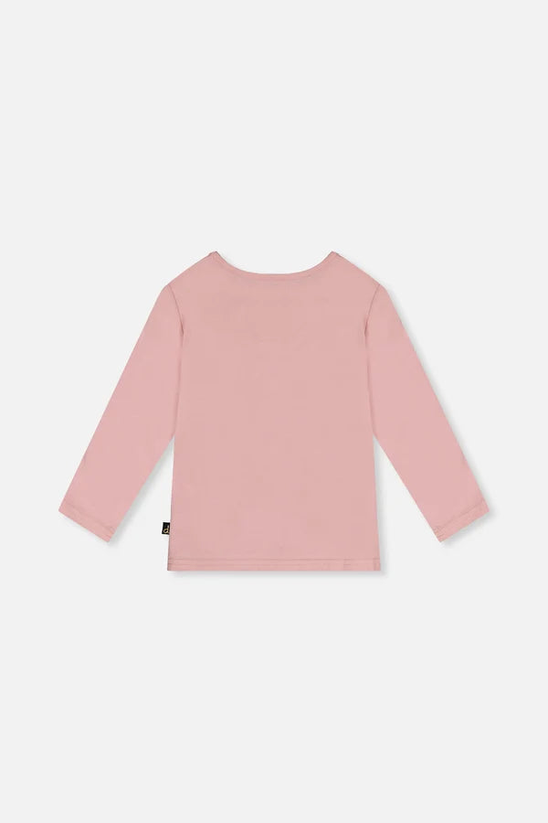 Deux Par Deux Baby Girl Long Sleeve Tee   J20F70B   Silver Pink