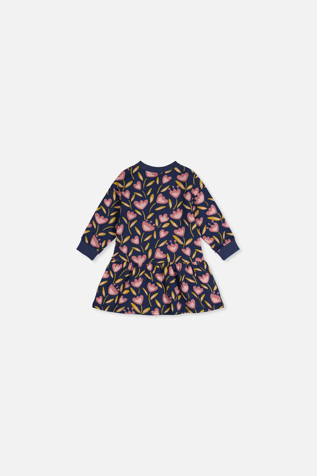 Deux Par Deux Baby Girl French Terry Dress   J20F87B   Printed Tulips