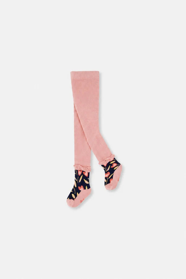 Deux Par Deux Baby Girl Tights   J20FTB   Silver Pink