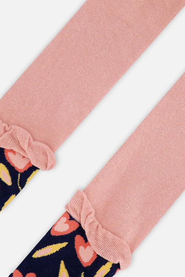Deux Par Deux Baby Girl Tights   J20FTB   Silver Pink