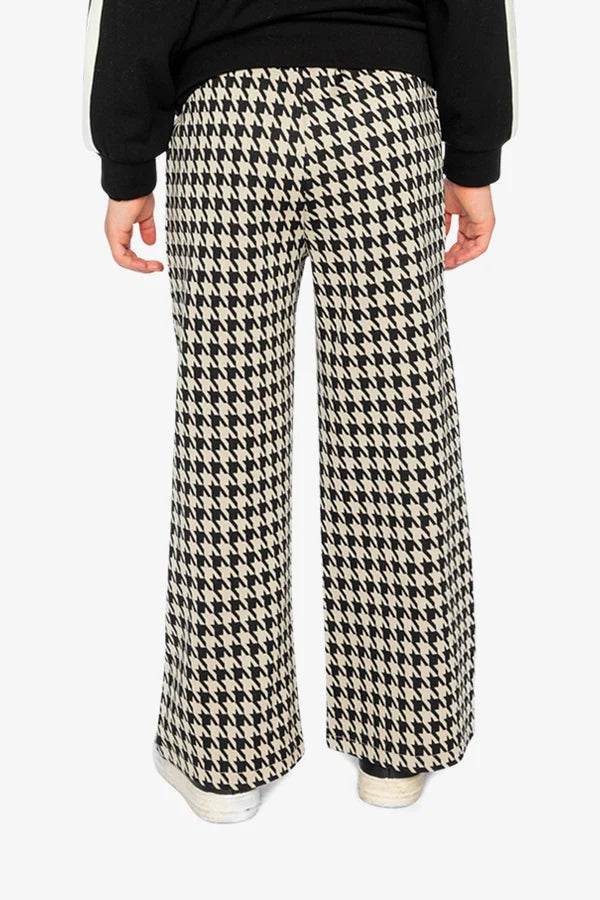 Deux Par Deux Girls Flare Pant   J20H21   Houndstooth Jacquard