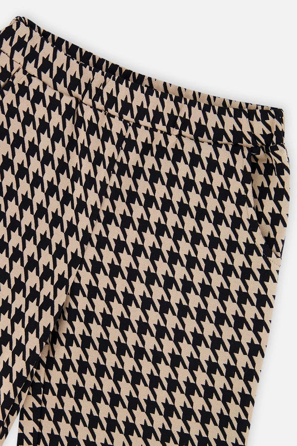 Deux Par Deux Girls Flare Pant   J20H21   Houndstooth Jacquard