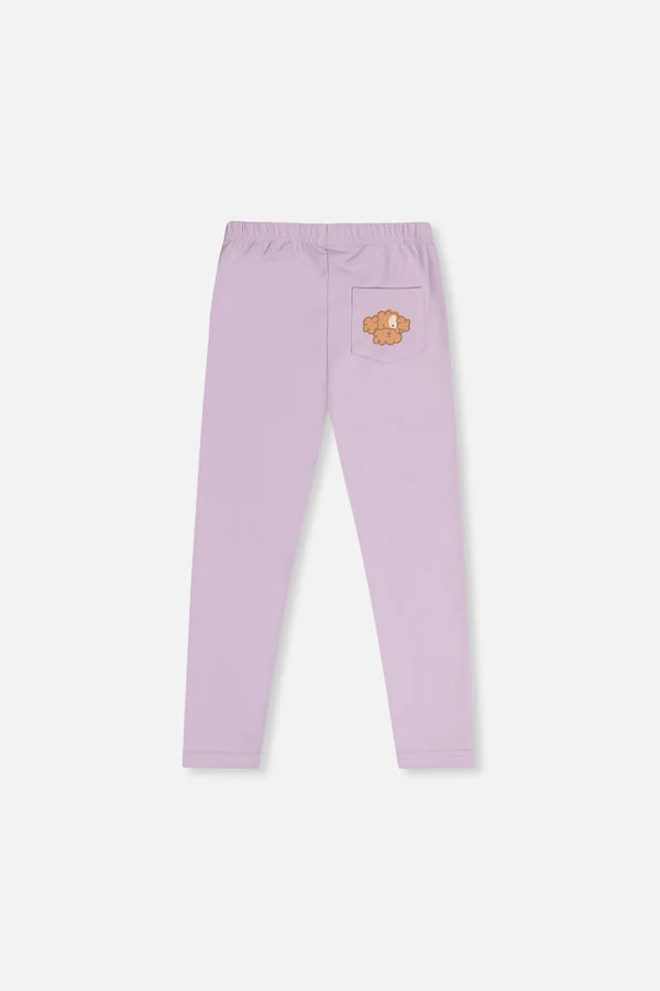Deux Par Deux Girls Solid Colored Leggings   J20I60   Orchid Petal