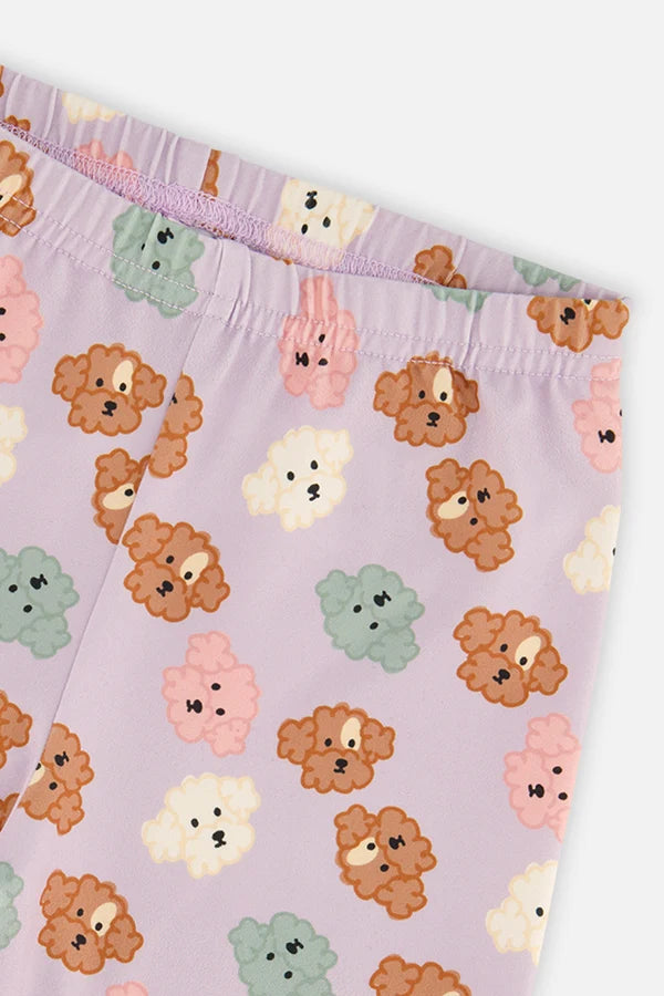 Deux Par Deux Girls Printed Legging   J20I60   Printed Small Poodle