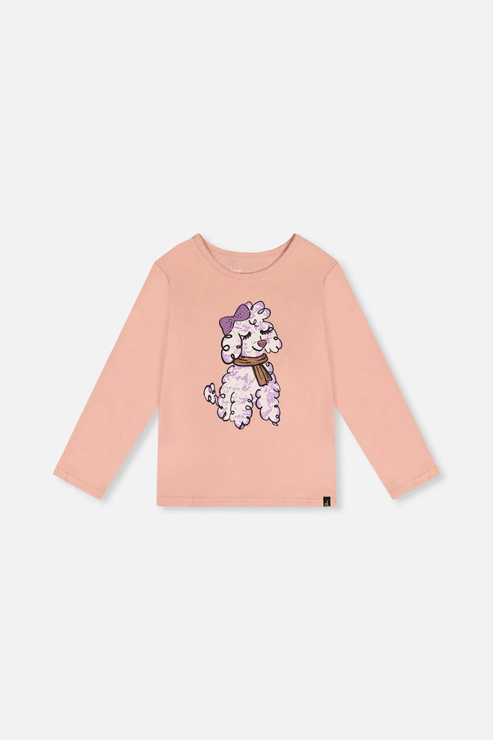 Deux Par Deux Girls Long Sleeve Tee   J20I70   Peach Beige