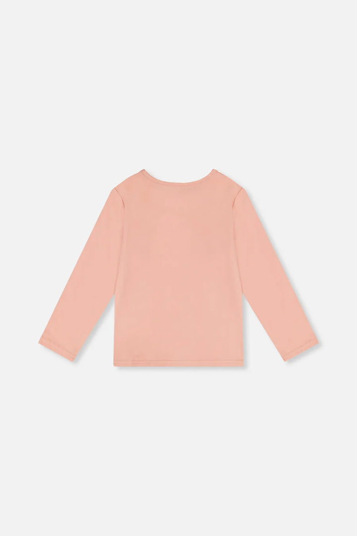 Deux Par Deux Girls Long Sleeve Tee   J20I70   Peach Beige