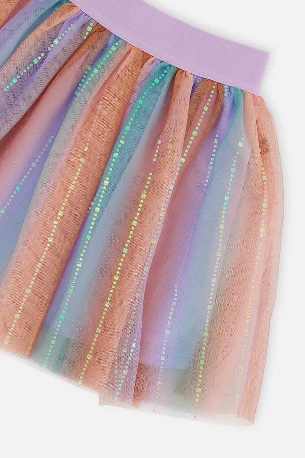 Deux Par Deux Girls Skirt   J20I80   Printed Multi Gradient