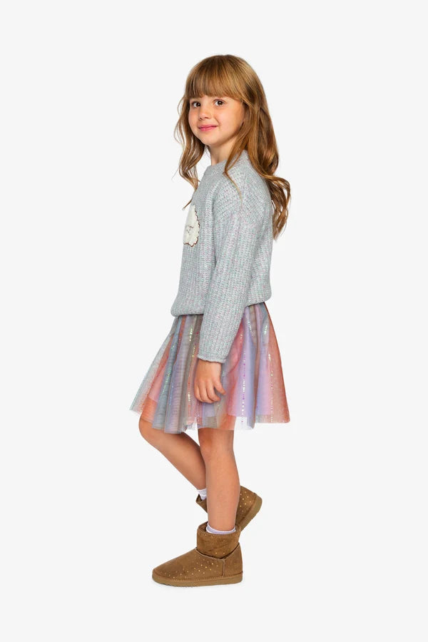 Deux Par Deux Girls Knit Sweater   J20IT33   Jadeite