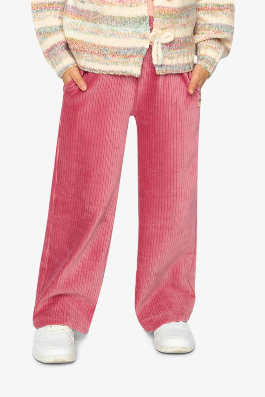 Deux Par Deux Girls Velour Flare Pant   J20K22   Rose Wine