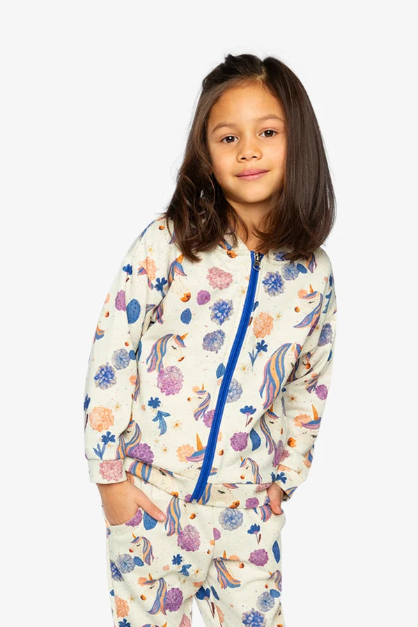 Deux Par Deux Girls Hooded French Terry Cardigan With Zipper   J20L32