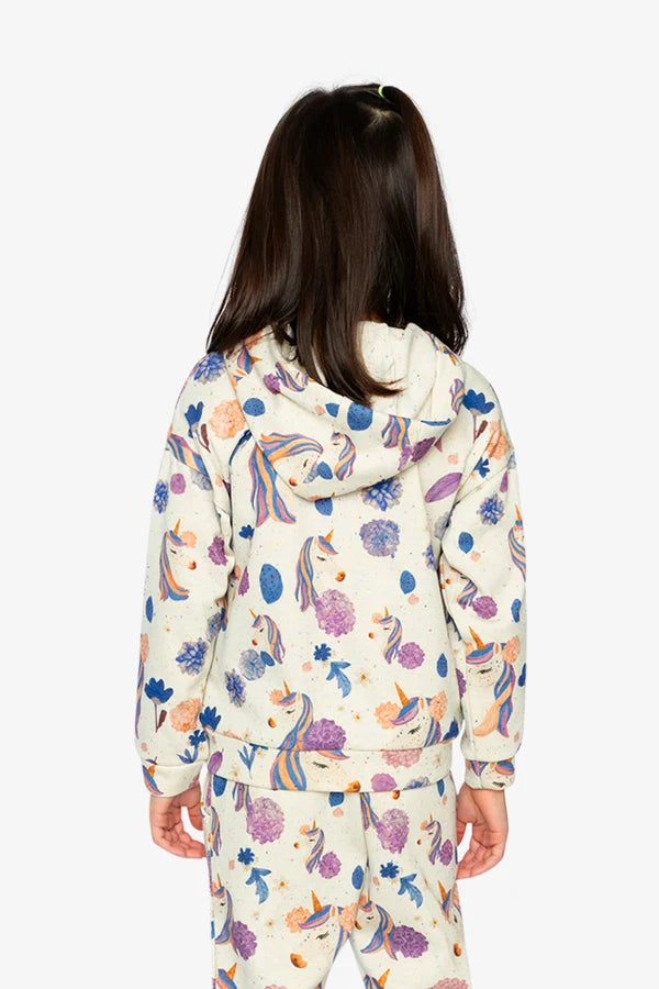 Deux Par Deux Girls Hooded French Terry Cardigan With Zipper   J20L32