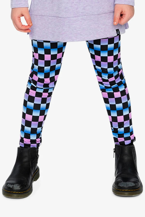Deux Par Deux Girls Leggings   J20L62  Checkered Multicolor