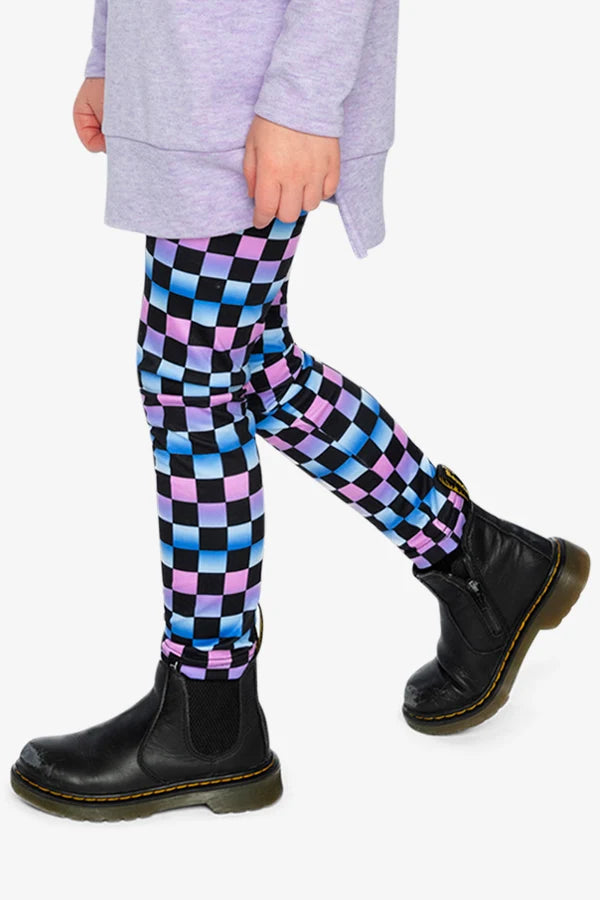 Deux Par Deux Girls Leggings   J20L62  Checkered Multicolor