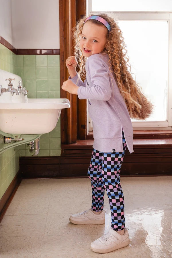 Deux Par Deux Girls Leggings   J20L62  Checkered Multicolor