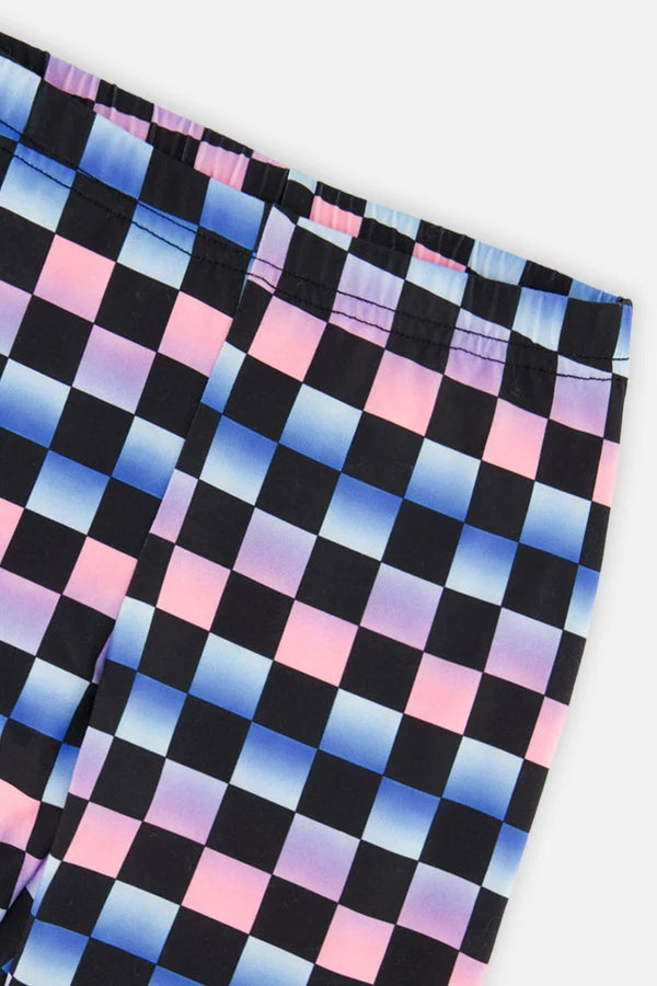 Deux Par Deux Girls Leggings   J20L62  Checkered Multicolor