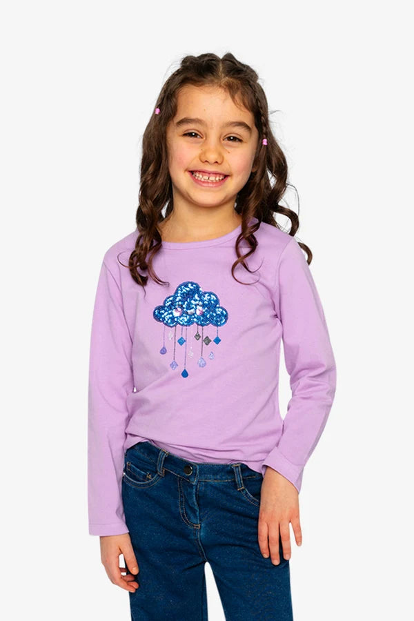 Deux Par Deux Girls Long Sleeve Jersey Tee   J20L70