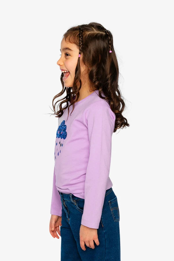 Deux Par Deux Girls Long Sleeve Jersey Tee   J20L70