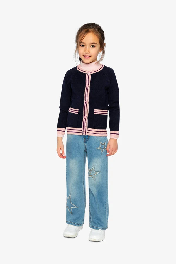 Deux Par Deux Girls Denim Jeans   J20M20   Navy Denim