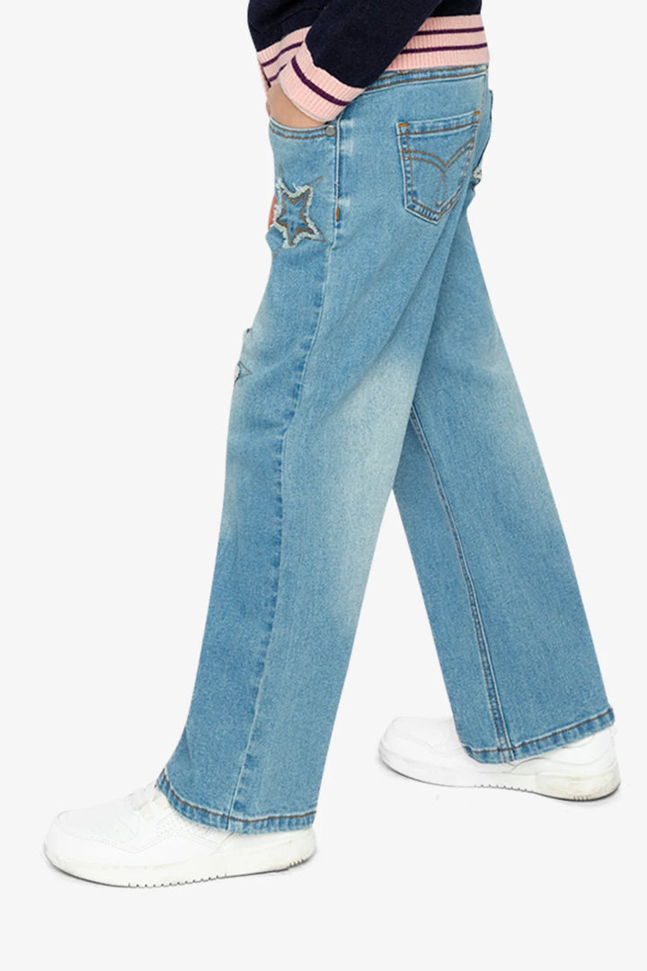 Deux Par Deux Girls Denim Jeans   J20M20   Navy Denim