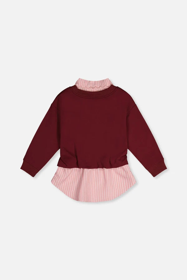 Deux Par Deux Girls Sweater   J20M31   Chocolate Truffle