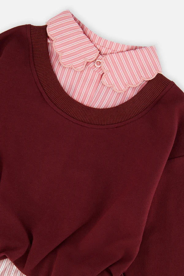 Deux Par Deux Girls Sweater   J20M31   Chocolate Truffle
