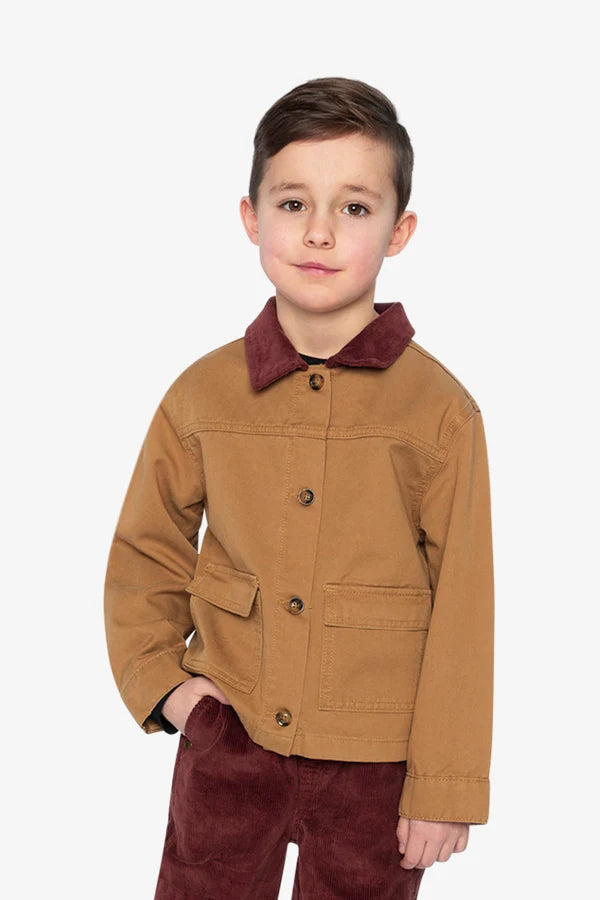 Deux Par Deux Kids Barn Jacket   J20M50   Wood Thrush