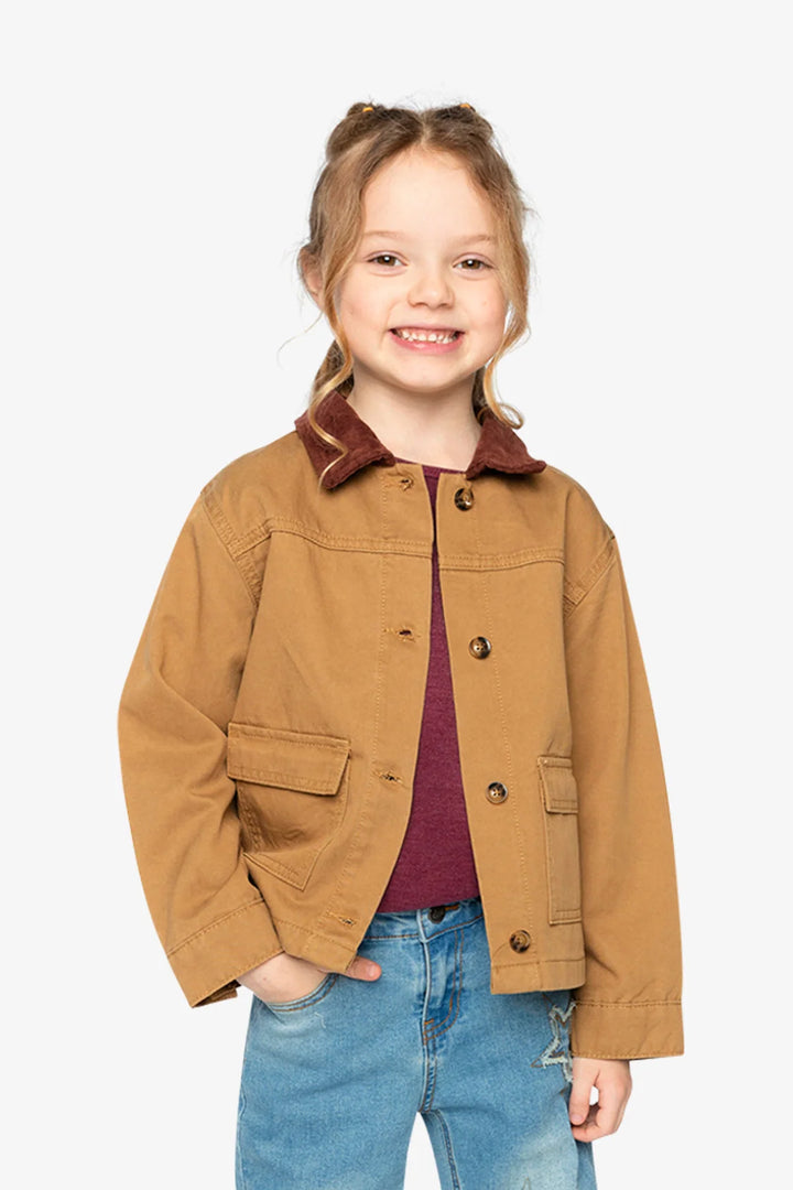 Deux Par Deux Kids Barn Jacket   J20M50   Wood Thrush