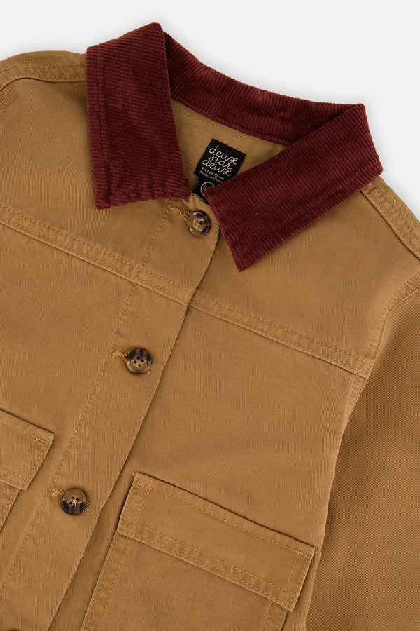 Deux Par Deux Kids Barn Jacket   J20M50   Wood Thrush