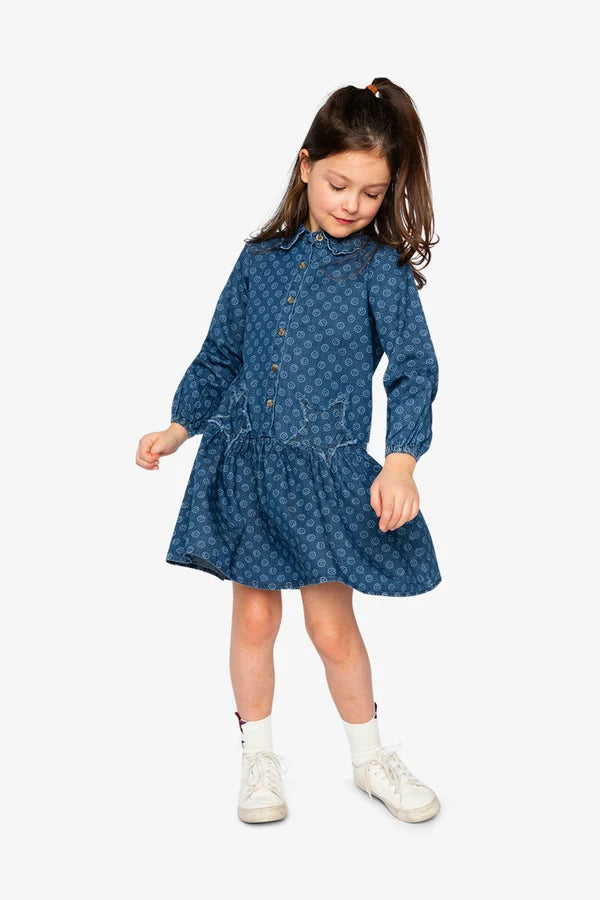 Deux Par Deux Girls Shirt Dress With Collar Detail   J20M85   Smiley