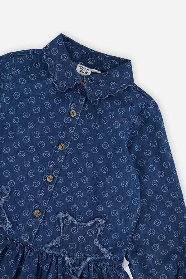 Deux Par Deux Girls Shirt Dress With Collar Detail   J20M85   Smiley