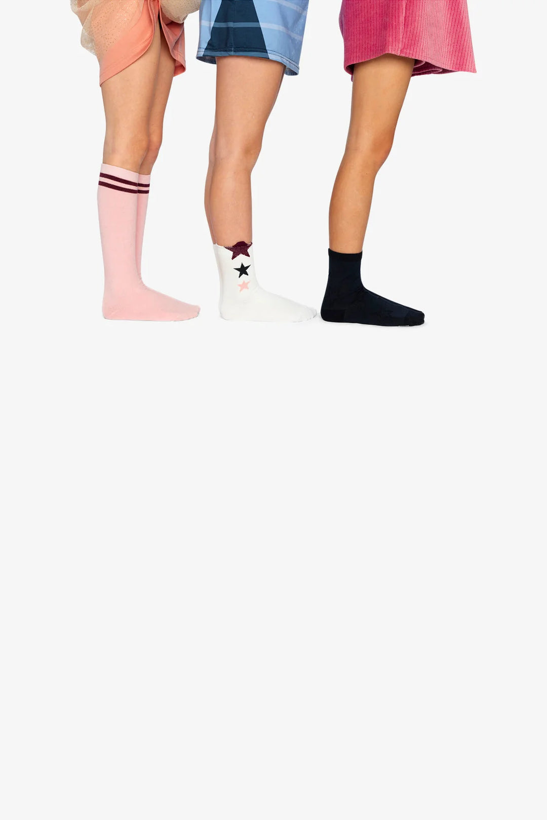 Deux Par Deux Girls Sock Set   J20MS   Silver Pink
