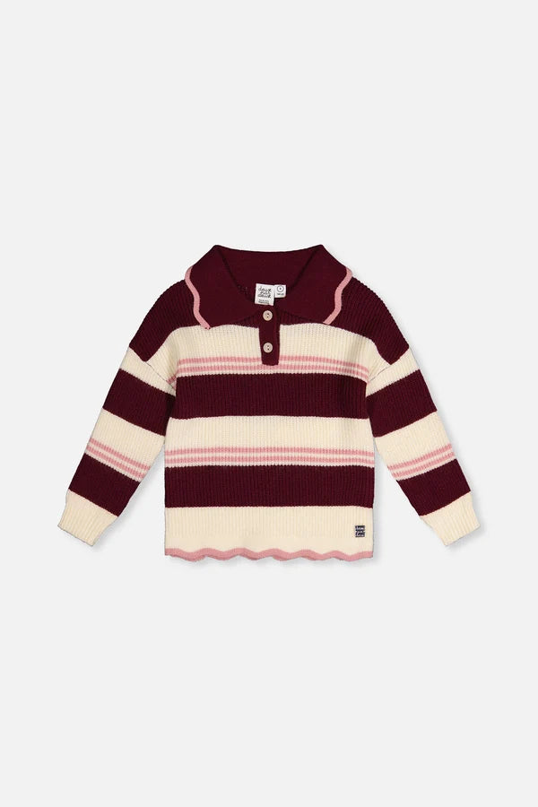 Deux Par Deux Girls Sweaters    J20MT31   Multico Stripes