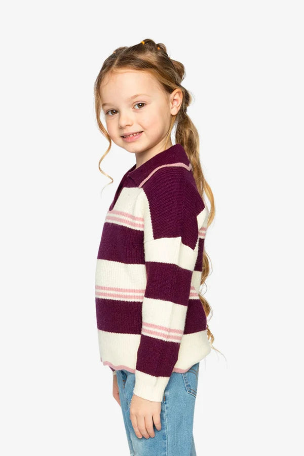 Deux Par Deux Girls Sweaters    J20MT31   Multico Stripes