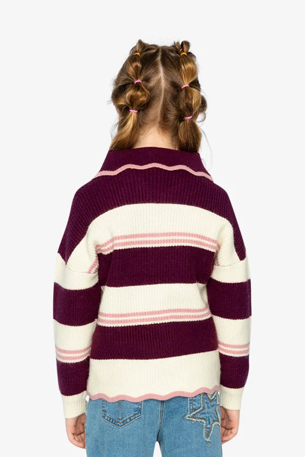Deux Par Deux Girls Sweaters    J20MT31   Multico Stripes